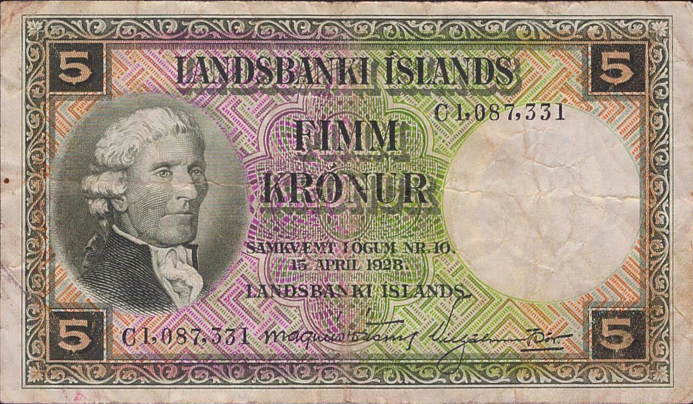 Iceland 5 1928 aVF P-32/b2